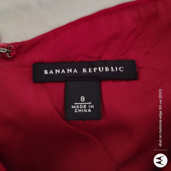 BANANA REPUBLIC 100% SILK DRESS STRAPLESS RUCHED BODICE EMPIRE WAIST FAUX WRAP 8 - Picture 3 of 10